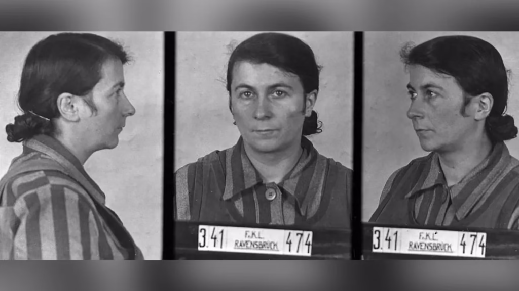 A series of photos shows Mary Pünjer at the Ravensbrück concentration camp. The Hessian State Archives